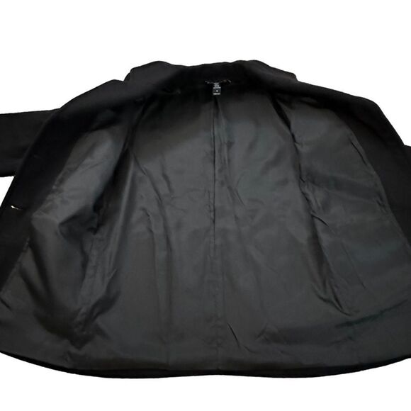 NY&CO ~ Women’s Black Overcoat ~ 100% Wool ~ freshly dry cleaned ~ size 4 - Picture 8 of 8